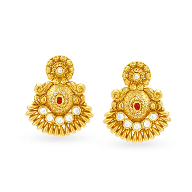 Royal Gold Drop Earrings,,hi-res 