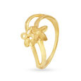 Stylish 22 Karat Yellow Gold Dual Flowers Finger Ring,,hi-res 