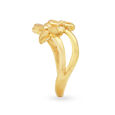 Stylish 22 Karat Yellow Gold Dual Flowers Finger Ring,,hi-res 3