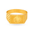 Textured Square Gold Finger Ring for Men 2