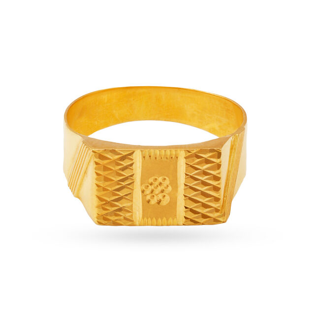 Royal Textured Gold Ring for Men,,hi-res 2