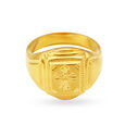 Spiritual 22 Karat Yellow Gold Cross Pattern Finger Ring,,hi-res 3