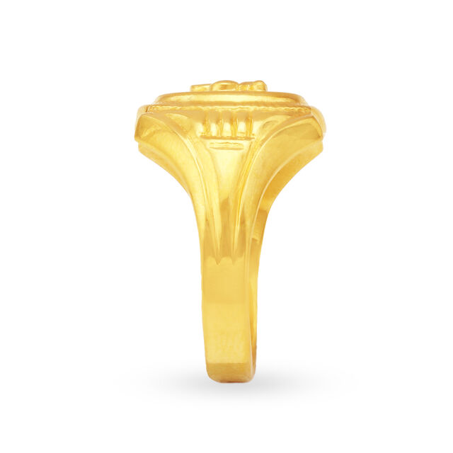 Religious 22 Karat Yellow Gold Om Finger Ring,,hi-res