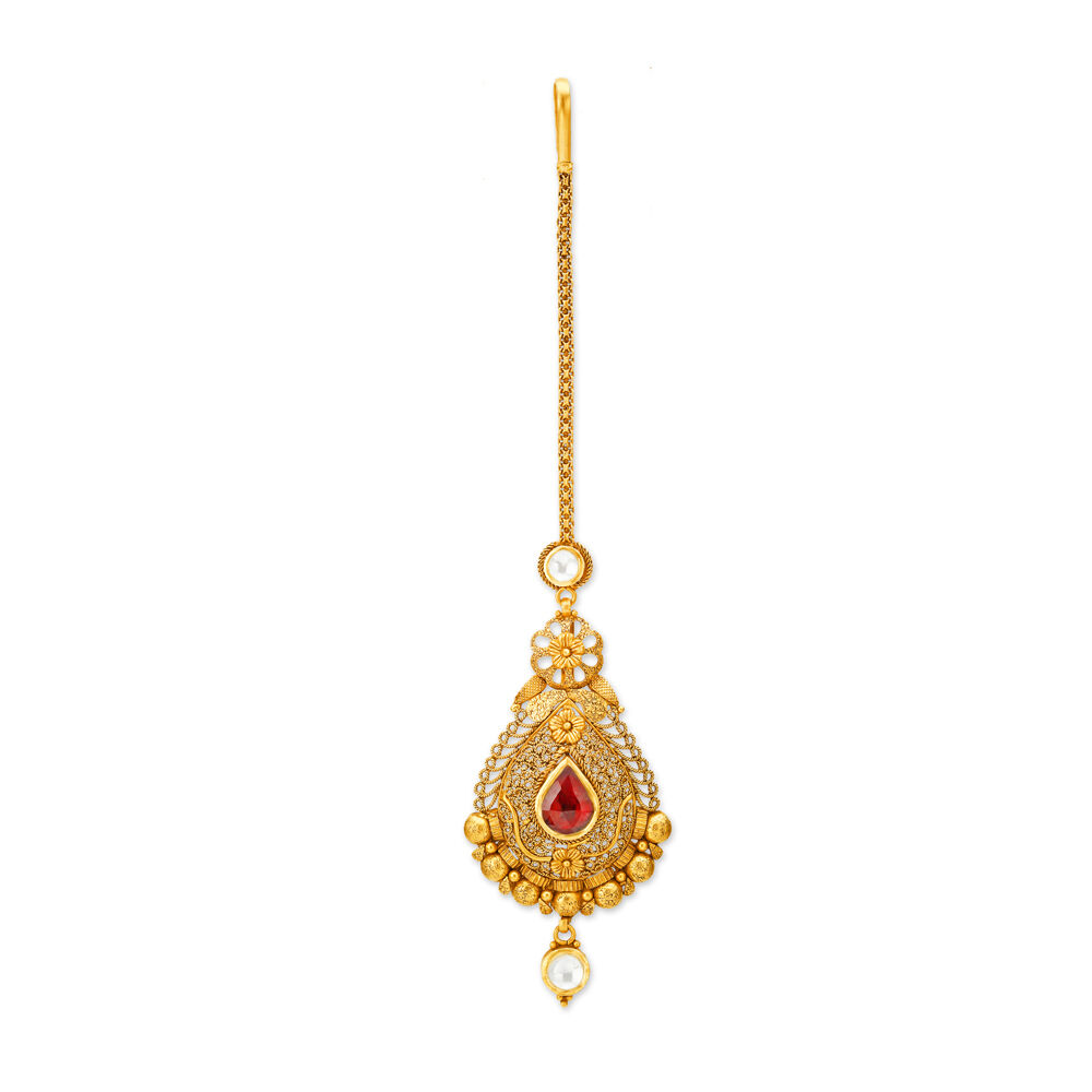 Buy Enthralling Gold Maang Tikka at Best Price Tanishq UAE
