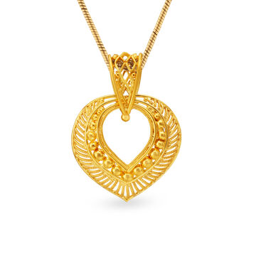 Intricate Gold Teardrop Pendant