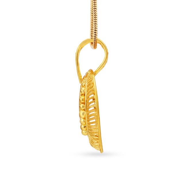 Intricate Gold Teardrop Pendant 2
