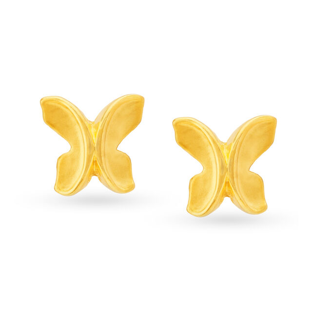 Stunning Gold Butterfly Stud Earrings