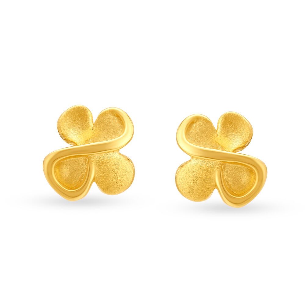 Buy Luxurious Yellow Gold Clover Studs at Best Price Tanishq UAE