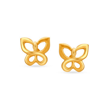 Contemporary Yellow Gold Butterfly Earrings