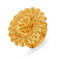 Magnificent 22 Karat Yellow Gold Floral Ring,,hi-res 