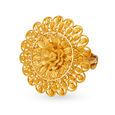 Magnificent 22 Karat Yellow Gold Floral Ring,,hi-res 2