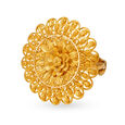 Majestic Floral Gold Finger Ring 2