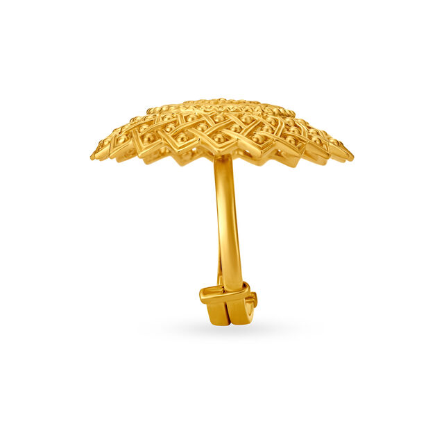 Majestic Floral Marigold Gold Finger Ring 3