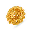 Mesmerizing 22 Karat Yellow Gold Floral Cocktail Ring,,hi-res 