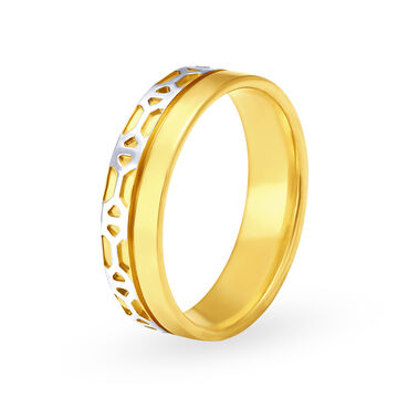 Elegant 22 Karat Yellow Gold Geometric Ring
