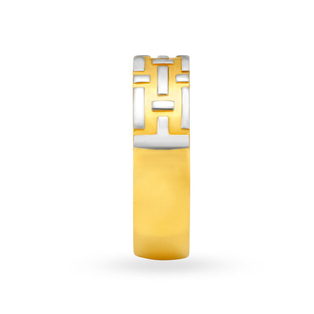Geometric Gold Ring for Men,,hi-res
