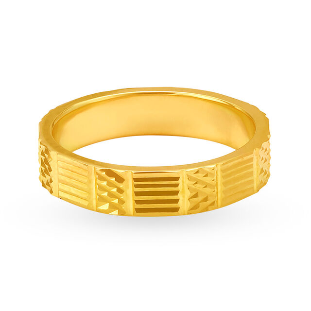 Elegant 22 Karat Yellow Gold Geometric Finger Ring,,hi-res