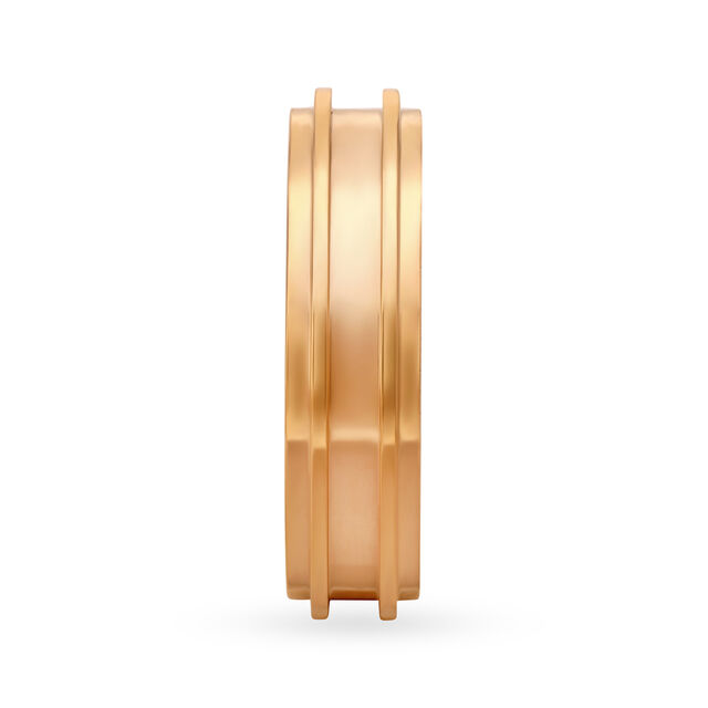 Minimalistic Ridged Gold Challa Ring for Men,,hi-res