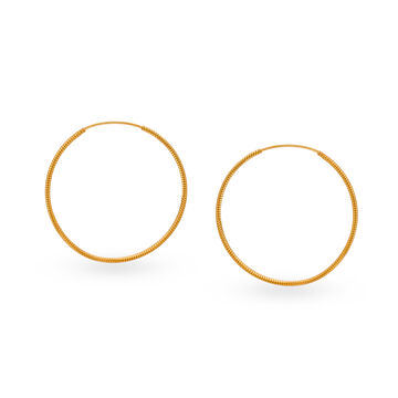 Classic 22 Karat Yellow Gold Endless Hoop Earrings