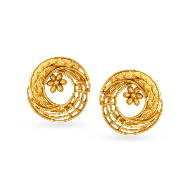 Ethereal Gold Stud Earrings 