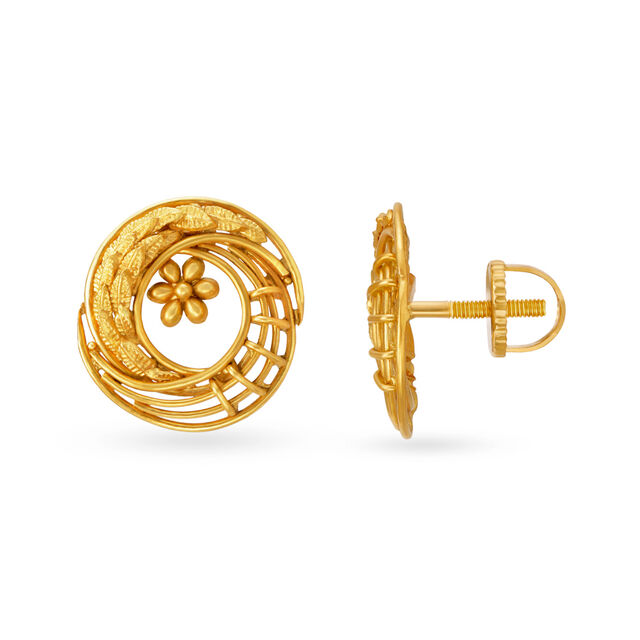 Ethereal Gold Stud Earrings 2