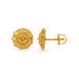 Opulent Gold Floral Stud Earrings 3