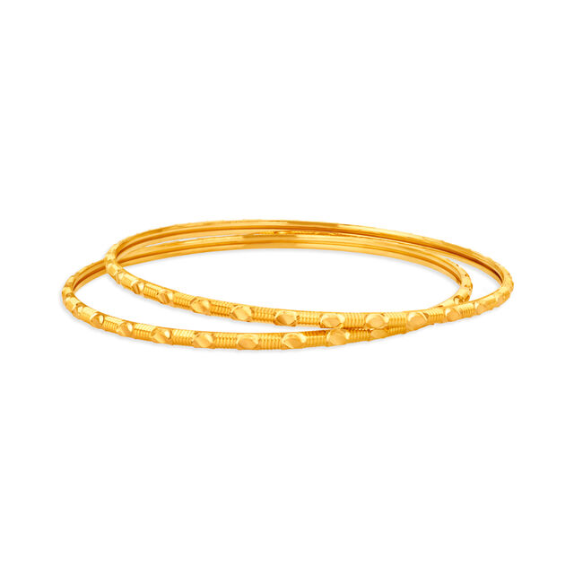 Stamp Work Gold Bangle