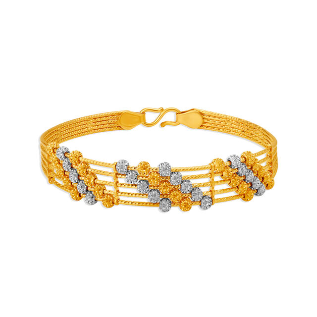 Enchanting 22 Karat Yellow Gold Beaded Wreath Bangle,,hi-res 