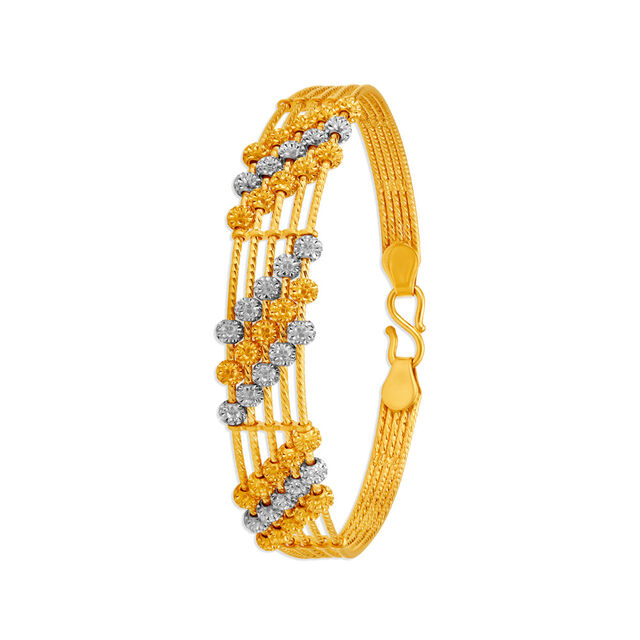 Enchanting 22 Karat Yellow Gold Beaded Wreath Bangle,,hi-res 2