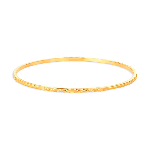 Sleek Gold Diamond Cut Bangle Set