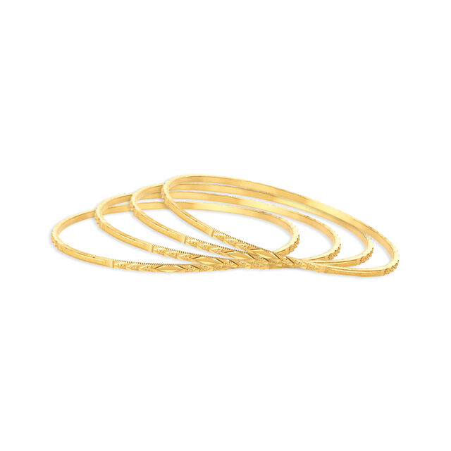 Ethereal Yellow Gold Beaded Bangles