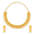 Exquisite Yellow Gold Necklace and Earring Set 