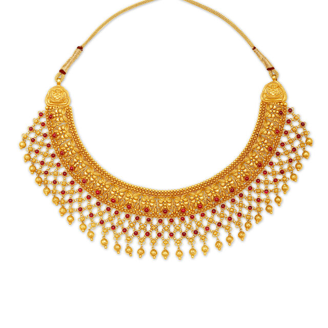 Crimson Flowers Necklace Set,,hi-res 3