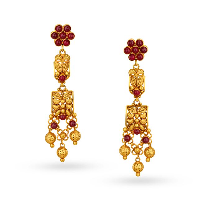 Crimson Flowers Necklace Set,,hi-res 4