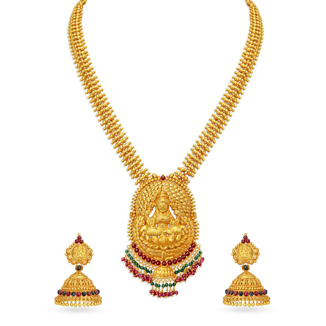 Temple Jewellery Tanishq Necklace Set Gold With Price Tanishq
