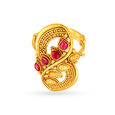 Antique Cocktail Look Gold Ring,,hi-res 2