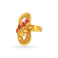 Antique Cocktail Look Gold Ring,,hi-res 3