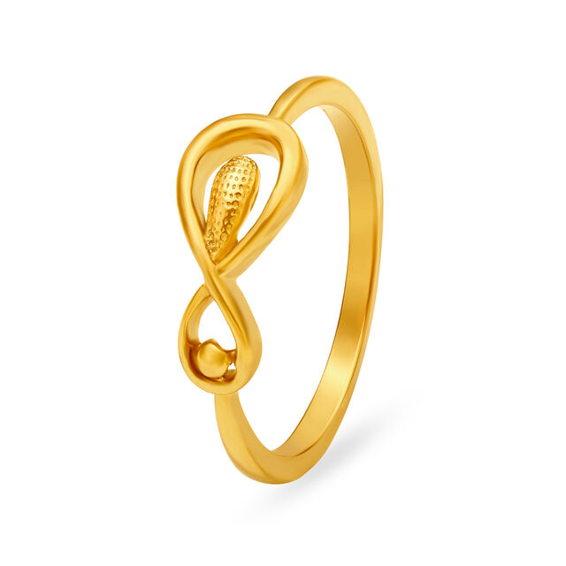 Tasteful 22 Karat Yellow Gold Infinity Ring,,hi-res 