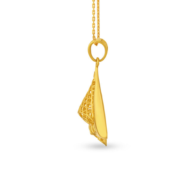 Contemporary Musical Note Gold Pendant,,hi-res