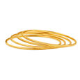 Minimalist Yellow Gold Embossed Bangles,,hi-res 