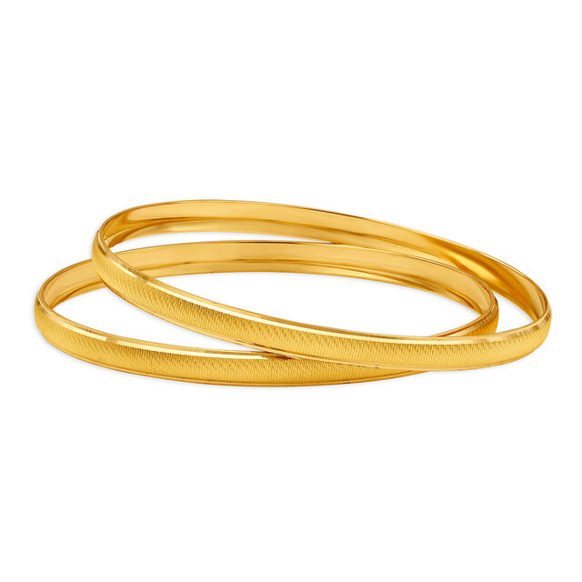 Ageless Yellow Gold Ribbed Bangles 