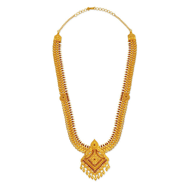 Peacock Inspired Gold Haaram 