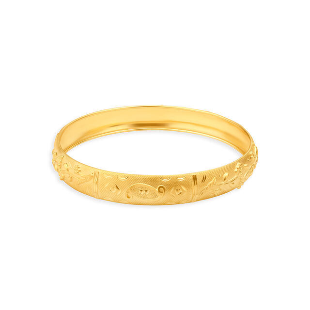 Floral Carvings Gold Bangle 2
