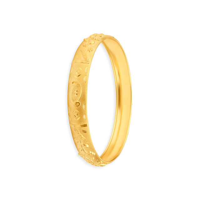 Floral Carvings Gold Bangle 3