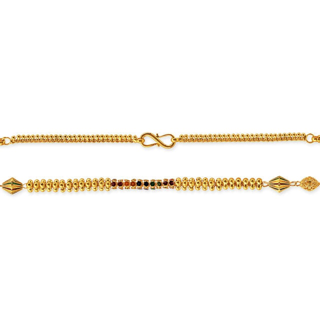 Brilliant Yellow Gold Beaded Chain