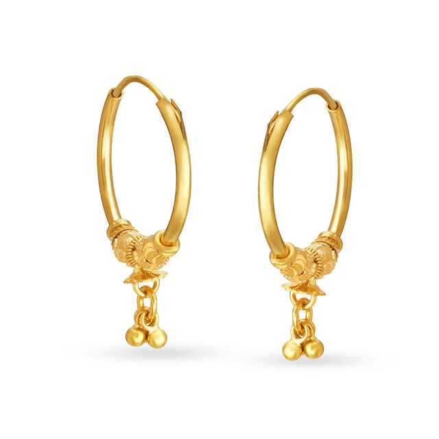 Traditional Gold Hoop Bali Earrings,,hi-res