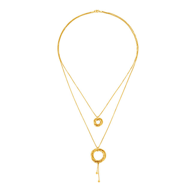 Glamorous Yellow Gold Layered Wreath Chain,,hi-res