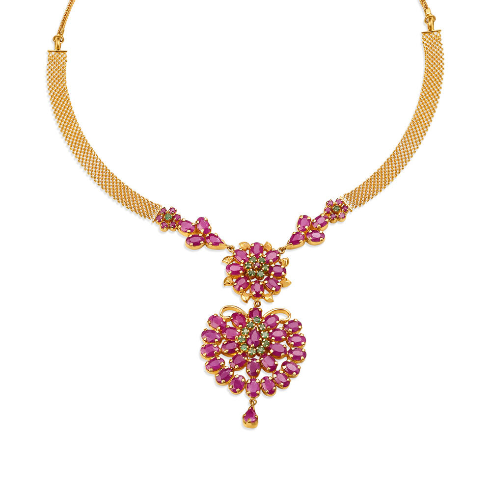 Tanishq ruby necklace new arrivals