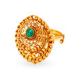 Intricate 22 Karat Gold Floral Finger Ring,,hi-res 2