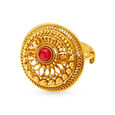 Magnificent 22 Karat Yellow Gold Dome Shaped Ornate Finger Ring,,hi-res 2